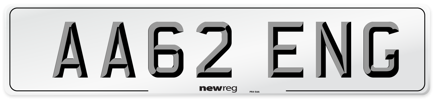 AA62 ENG Number Plate from New Reg